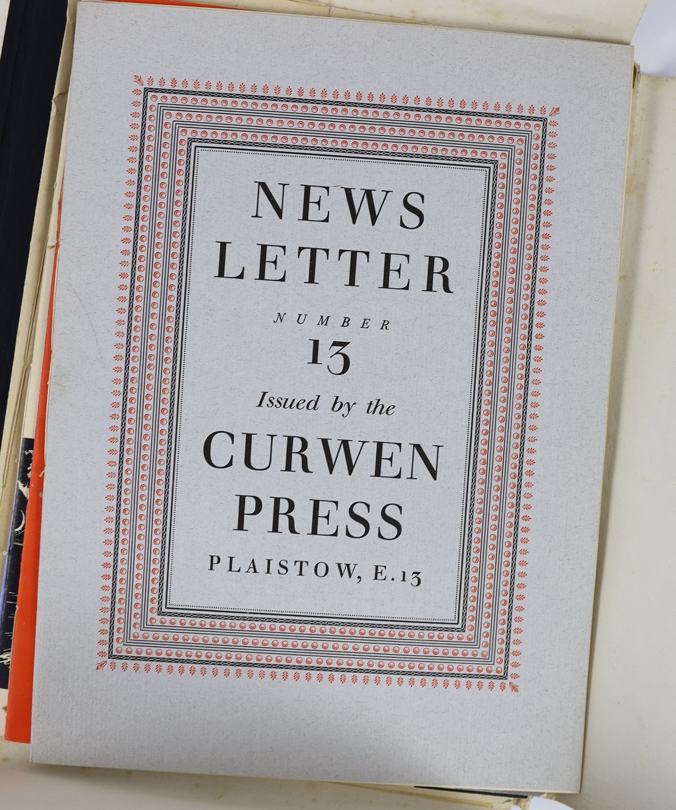 Various [The Curwen Press] - The Curwen Press News-Letter. 1st ed. 15 vols of 16 (lacking no.2). Adorned with numerous illustrations throughout, many coloured and some folding sections. Publishers illustrated paper cover